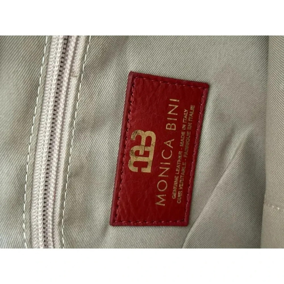 Monica Bini made in Italy Leather quilted Gold Chain Strap Shoulder Bag - Picture 7 of 8